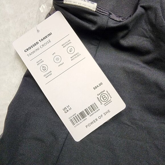 NWT Athleta Crossed Tankini in Black Medium - Picture 6 of 7